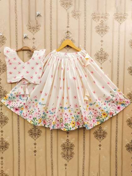 JOVK DESIGN Girls
                      Printed Ready to Wear Lehenga With Blouse