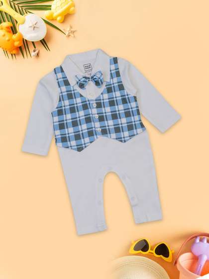 MeeMee Infants Checked
                    Cotton Rompers