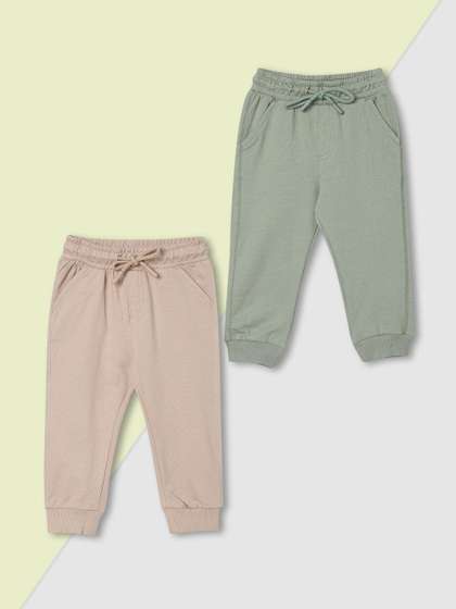 max Boys Pack Of 2 Pure
                    Cotton Mid-Rise Joggers
