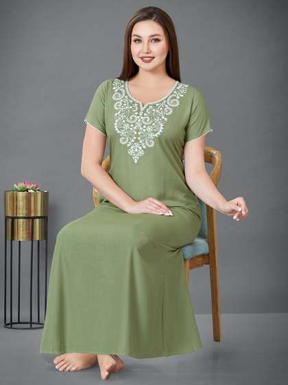 Sand Dune
                        Embroidered Yoke Maxi Nightdress