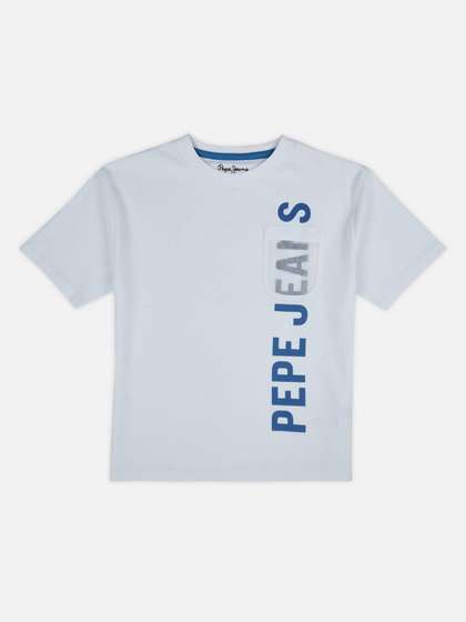 Pepe Jeans Boys
                    Typography Printed Round Neck Cotton Oversized
                    T-shirt