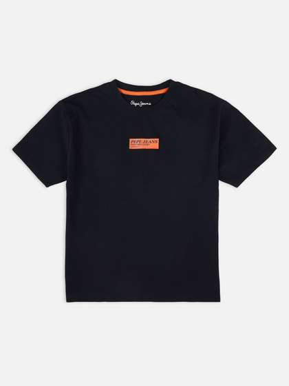 Pepe Jeans Boys
                    Typography Printed Round Neck Cotton Oversized
                    T-shirt