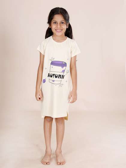 KiddoPanti Girls Printed
                    Nightdress