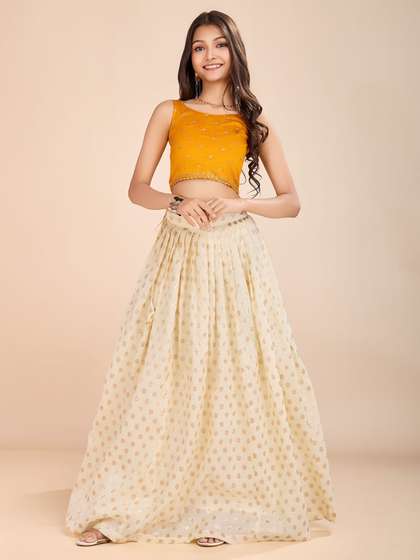 Tasarika Girls
                    Embroidered Sequinned Ready To Wear Lehenga &
                    Choli