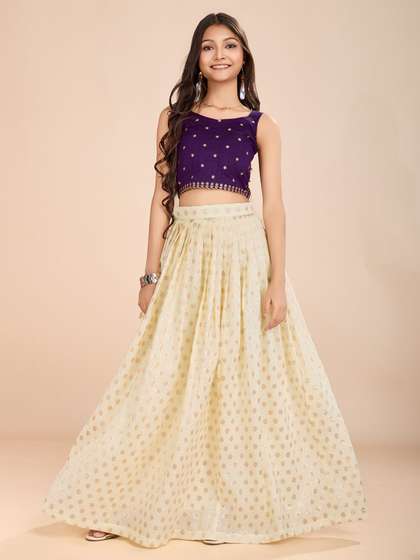 Tasarika Girls
                    Embroidered Sequinned Ready To Wear Lehenga &
                    Choli
