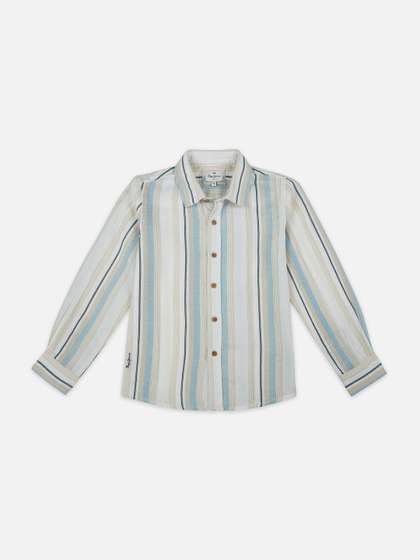 Pepe Jeans Boys Multi
                    Stripes Opaque Striped Casual Shirt