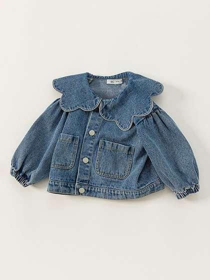 LULU & SKY Washed Cotton Crop Denim Jacket