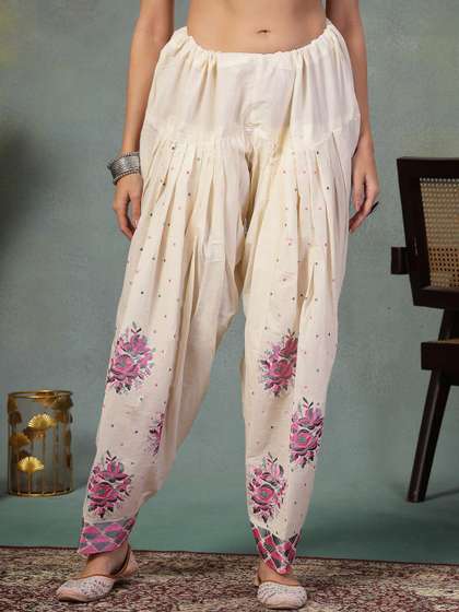 Clora Creation Women
                        Embroidered Phulkari Loose Fit Cotton Salwar