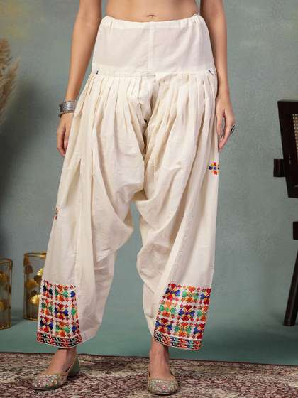 Clora Creation Women
                        Embroidered Phulkari Loose Fit Cotton Salwar
