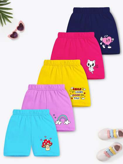 YK X Trampoline Girls
                    Pack of 5 Graphic Printed Shorts
