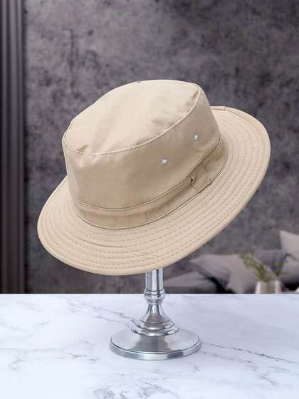 Infispace Men Beige
                    Embroidered Bucket Hat