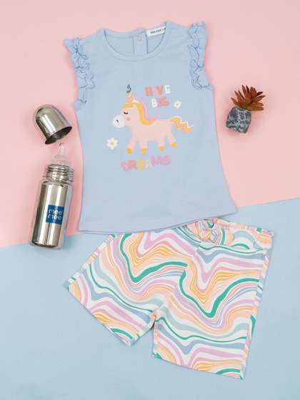 MeeMee Kids
                          Printed Pure Cotton T-shirt With Shorts