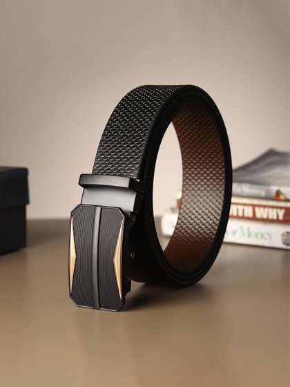 Metronaut Men Textured
                    Leather Formal Belt