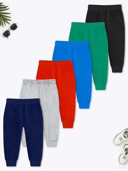 YK X Trampoline Kids
                    Pack Of 6 Solid Track Pants