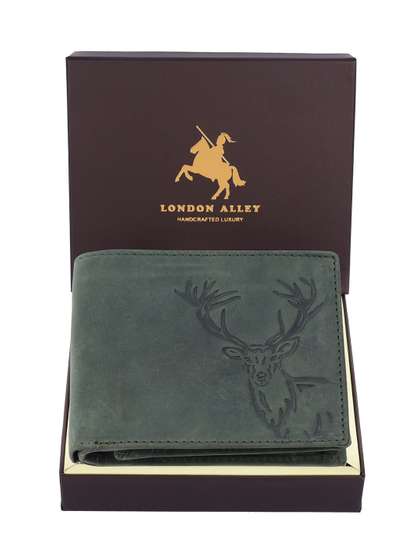 LONDON ALLEY Men
                    Textured Leather Two Fold Wallet