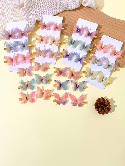LYTIX Girls Set Of 6
                      Colorful Organza Butterfly Alligator Hair Clips
                      Barrettes Hair Clips