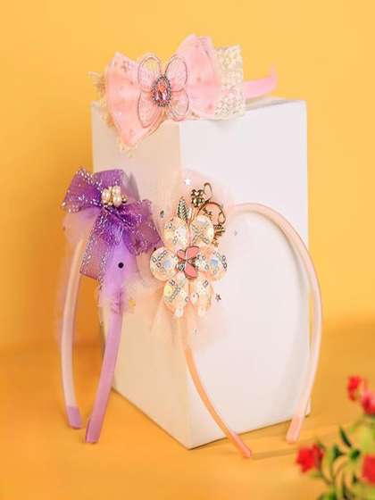 ANNA CREATIONS Girls Set
                    of 3 Hairband
