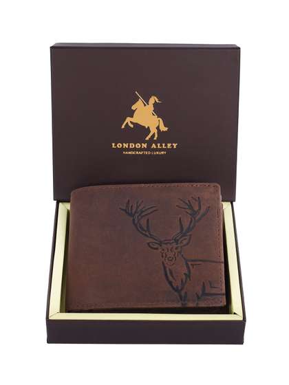 LONDON ALLEY Men
                      Textured Leather Two Fold Wallet