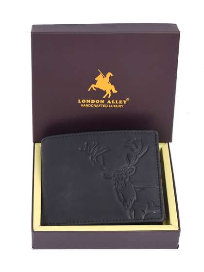 LONDON ALLEY Men
                    Textured Leather Two Fold Wallet