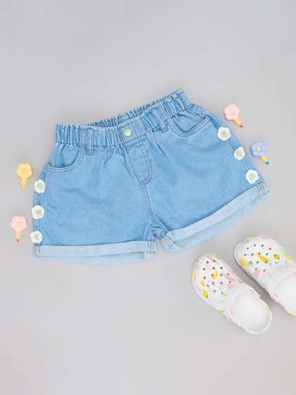 Pantaloons Junior Girls Floral Denim Shorts