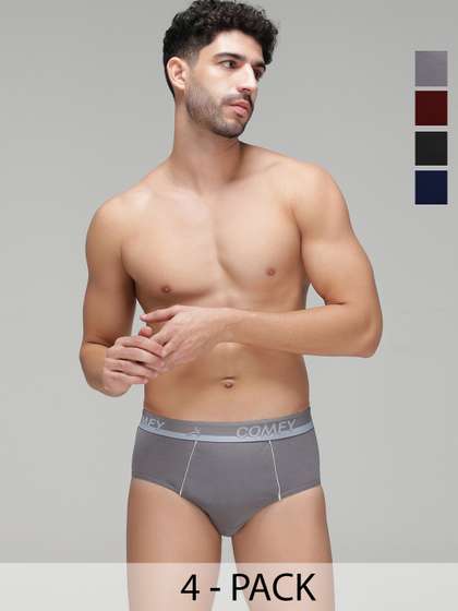 AMUL COMFY Pack Of 4
                        Mid-Rise Pure Cotton Basic Briefs
                        AC-CBRIOE-SG-NY-MA-BK-XL-4PC