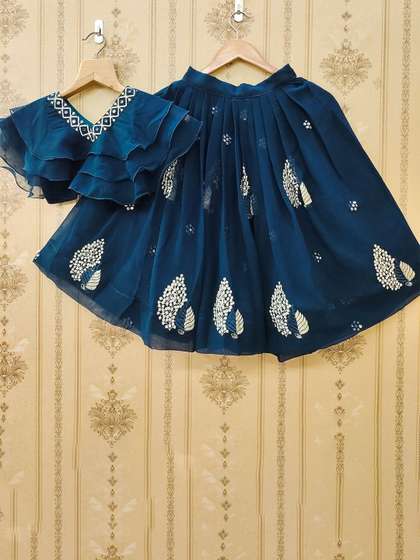 BAESD Girls
                        Embellished Thread Work Ready to Wear Lehenga
                        & Choli