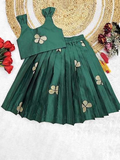FELIZ THE DESIGNER
                    STUDIO Girls Embroidered Thread Work Lehenga &
                    Blouse