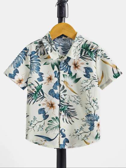 BAESD Boys Standard
                    Floral Opaque Printed Party Shirt