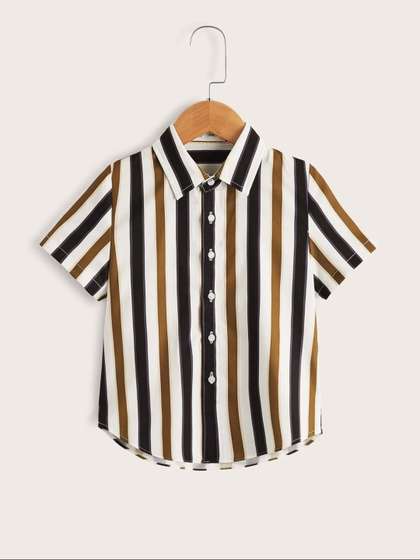 BAESD Boys Standard
                      Opaque Striped Party Shirt