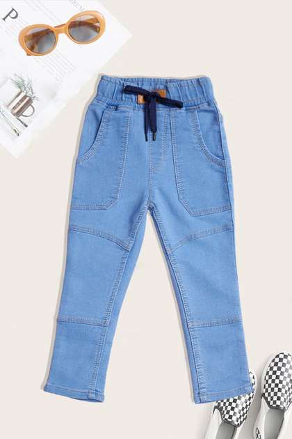 YK Boys Jogger High-Rise
                    Light Fade Embroidered Jeans