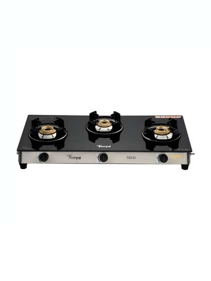GOLDEN SURYA 3 Burner Glass Top Gas Stove
