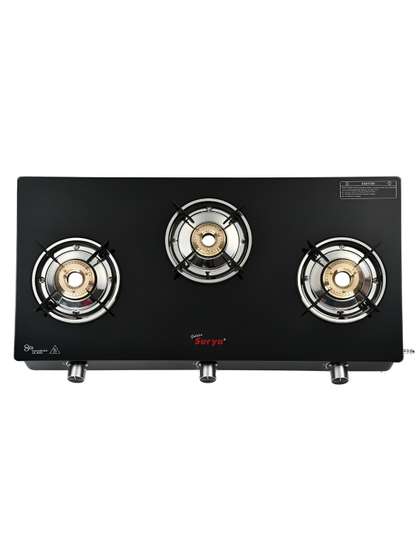 GOLDEN SURYA 3 Burner Glass Top Gas Stove