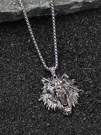 French Accent Men
                    Silver-Plated Pendant With Chain