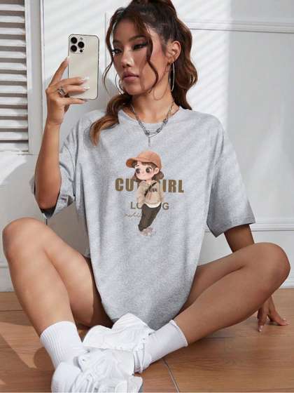 SZN Men Graphic
                          Printed Drop-Shoulder Sleeves Oversized
                          T-shirt