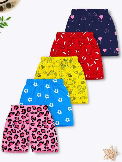 YK X Trampoline Girls
                    Pack of 5 Graphic Printed Shorts