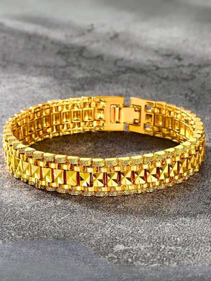 The Roadster Lifestyle
                    Co Men Gold-Plated Bracelet