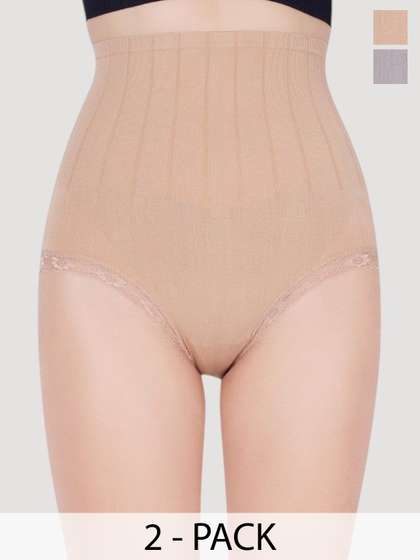 PLUMBURY Pack of 2
                        Seamless High Waist Tummy Tucker Shapewear
                        Panty