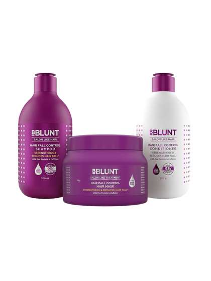 BBLUNT Set Of 3 Hair
                      Fall Control Shampoo- 300 ml- Conditioner- 250 g
                      & Hair Mask- 250 g