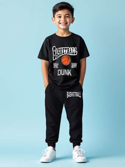 HERE&NOW Boys
                    Printed T-Shirt and Joggers