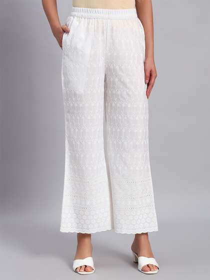 Shopping Queen Women
                        Embroidered Palazzos
