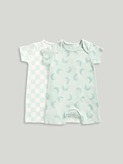 Mmothercare Boys Pack of
                    2 Printed Cotton Rompers