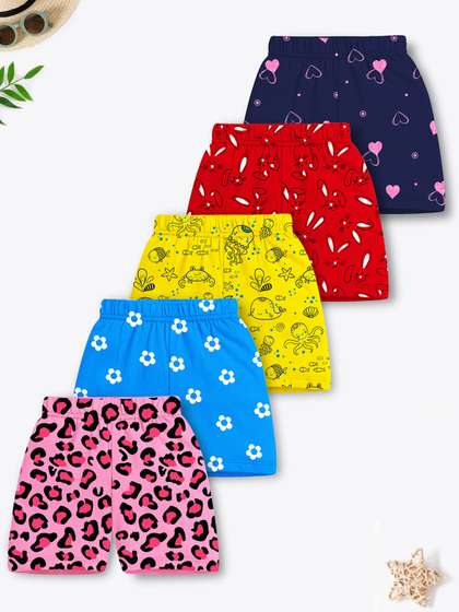 YK X Trampoline Girls
                    Pack of 5 Graphic Printed Shorts