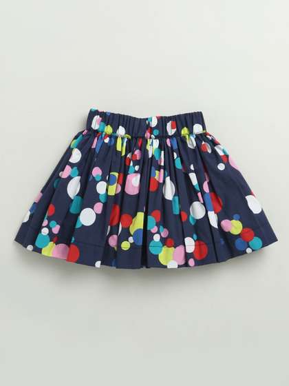 ZIP ZAP ZOOP Girls
                    Printed Cotton Flared Knee Length Skirt