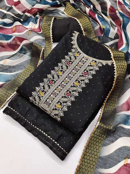 TAVAS Embroidered
                        Unstitched Dress Material