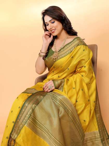 Moda Rapido Woven
                          Design Zari Silk Blend Banarasi Saree