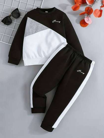 KEESOR Boys
                    Colourblocked Round Neck Sweatshirt With Joggers