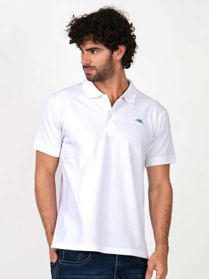 PERF Men Polo Collar Monochrome T-shirt
