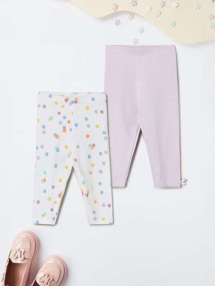 max Infant Girls Pack of
                    2 Printed Cotton Leggings