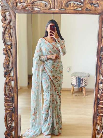 Moda Rapido Floral
                          Pure Georgette Ready to Wear Saree