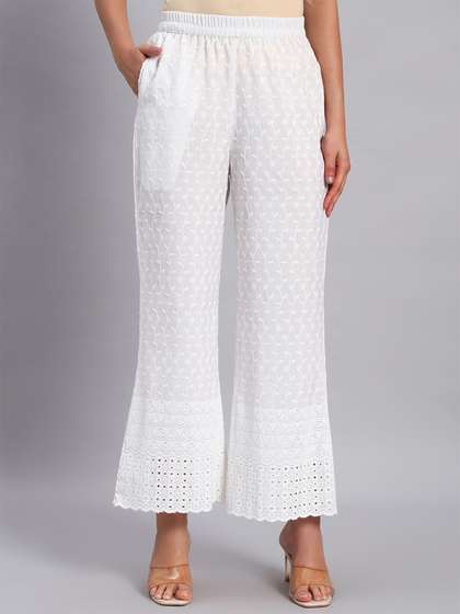 Shopping Queen Women
                        Embroidered Palazzos